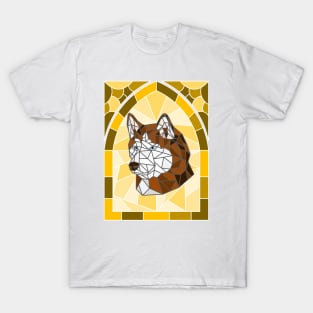 Stained Glass Copper Siberian Husky T-Shirt